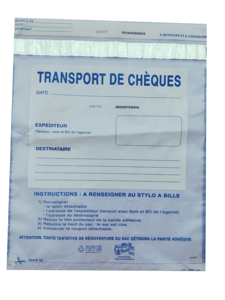 Pochettes transport de chèques